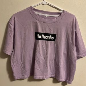 Shein, size medium, purple crop top.
